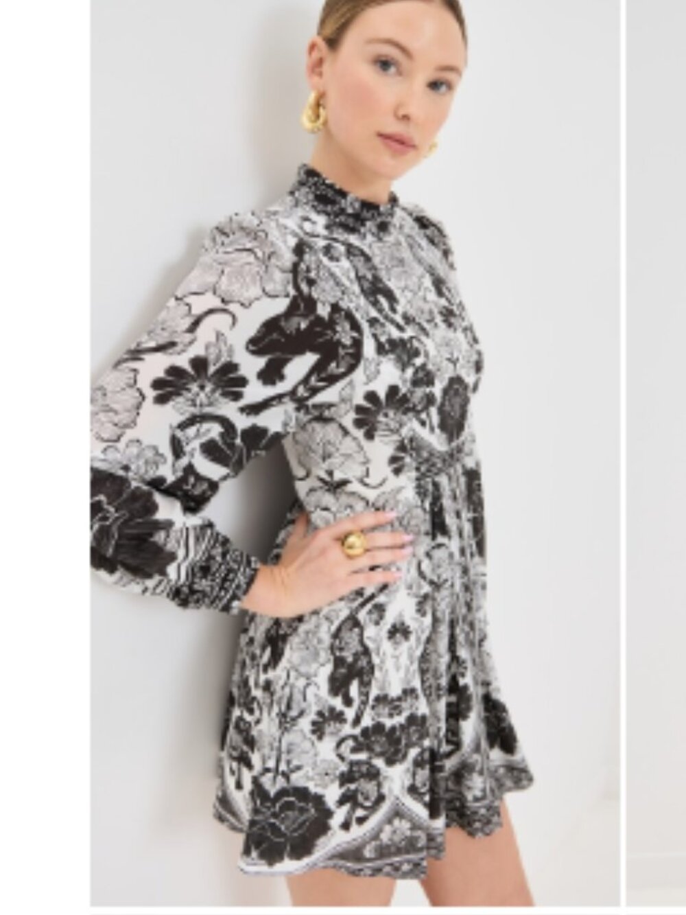 FARM RIO  Flower Leopards Off-White Mini Dress Sz S